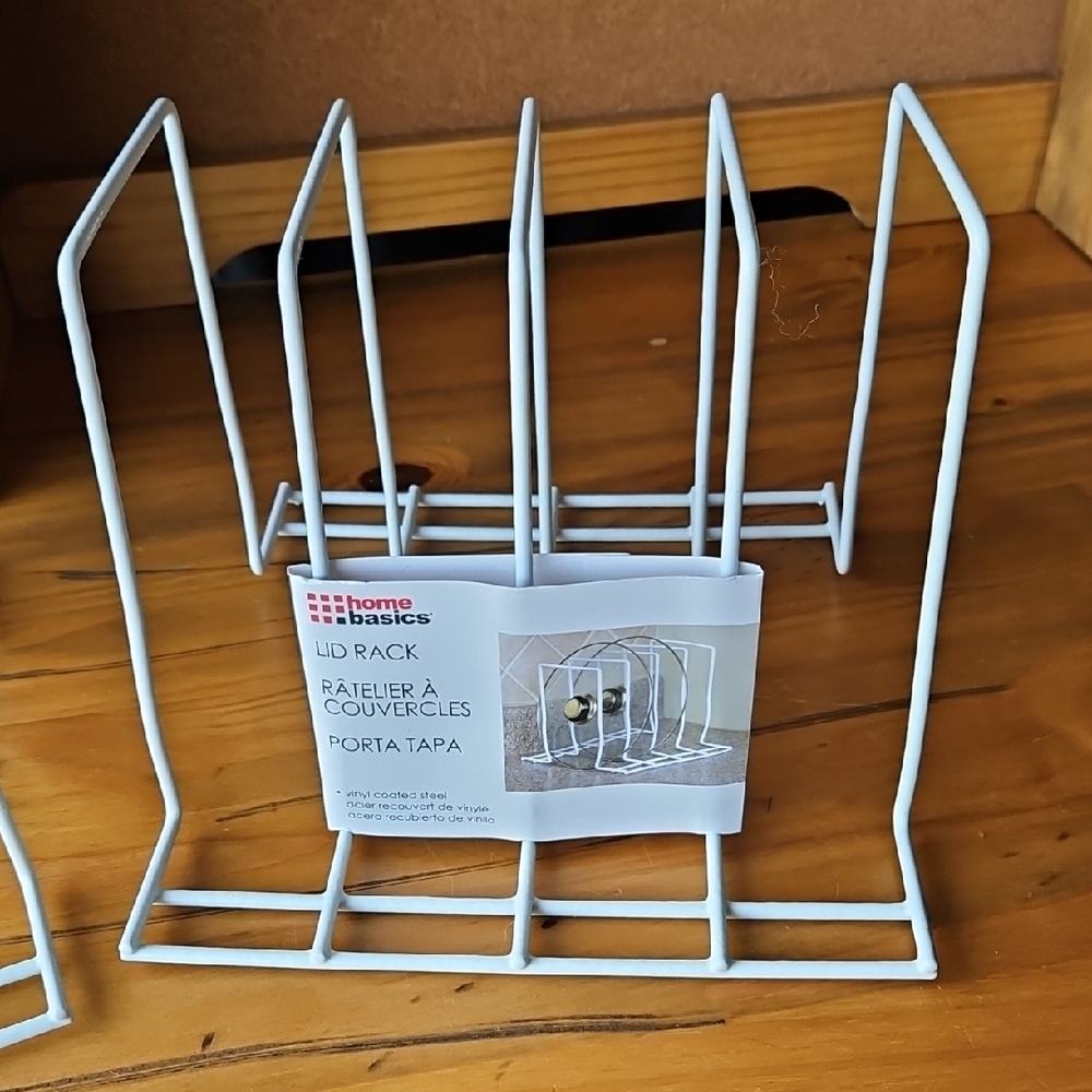 Home Basics White Kitchen Lid Organizer